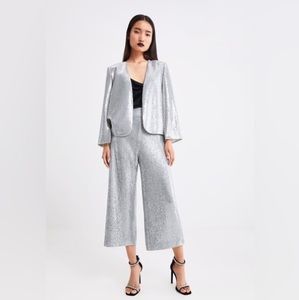 Zara sequin high waisted culottes- XS